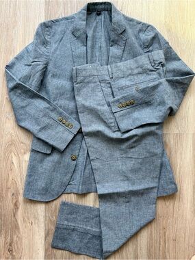 J.Crew Ludlow Slim Fit 2-Piece Unstructured Chambray Cotton Suit